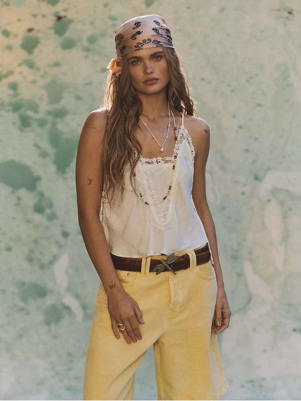 Free People Someone Like You Cami Top Adjustable Lace & Ribbons NWOT Ivory  M - Picture 7 of 16